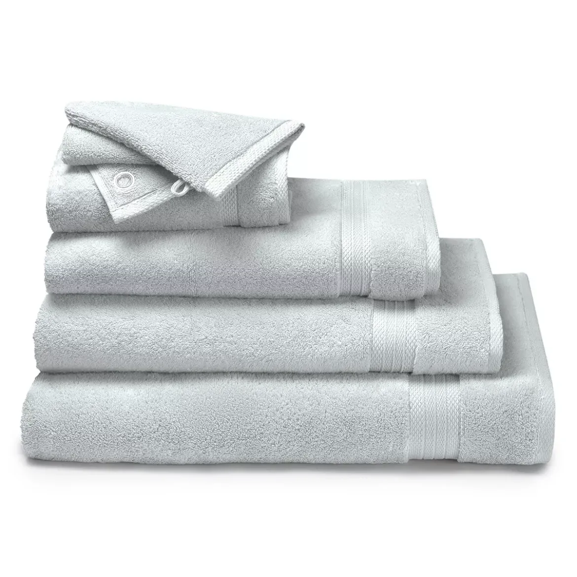 Serviette eponge pur coton 550 g/m² uni gris Elea nuage