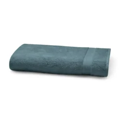 Serviette eponge pur coton 550 g/m² uni bleu Elea petrole