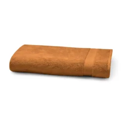 Serviette eponge pur coton 550 g/m² uni orange Elea rouille