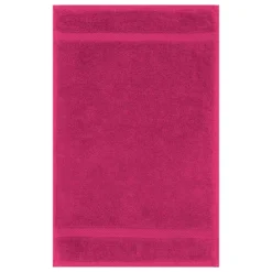 Serviette invites pur coton 550 g/m² uni rose Elea fuchsia