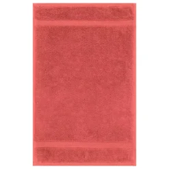 Serviette invites pur coton 550 g/m² uni rose Elea corail