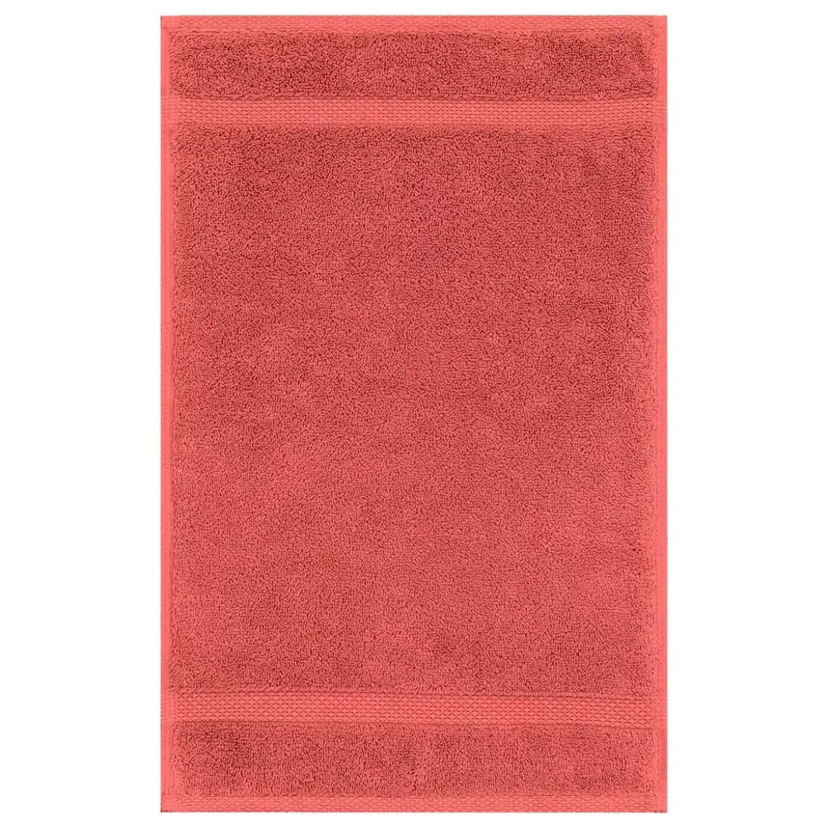 Serviette invites pur coton 550 g/m² uni rose Elea corail