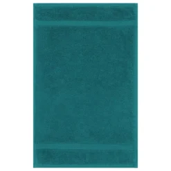 Serviette invites pur coton 550 g/m² uni vert Elea emeraude