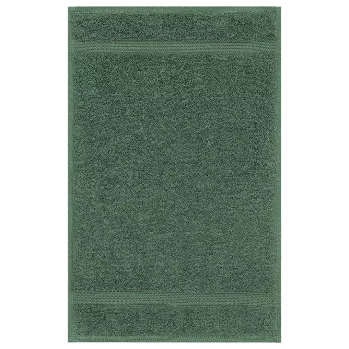 Serviette invites pur coton 550 g/m² uni vert Elea kaki