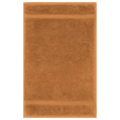 Serviette invites pur coton 550 g/m² uni orange Elea rouille