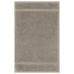 Serviette invites pur coton 550 g/m² uni beige Elea chataignes