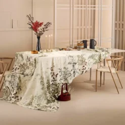 Serviette lin & coton lavé 150 g/m² imprimé beige Bambous parchemin