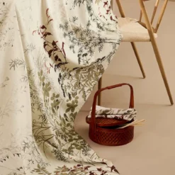 Serviette lin & coton lavé 150 g/m² imprimé beige Bambous parchemin