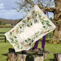 Serviette lin & coton lavé 190 g/m² imprimé multicolore Abondance d'automne naturel