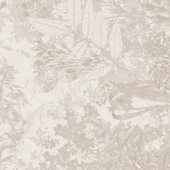 Serviette pur coton 220 g/m² motif jacquard beige Mille esprit jardins chanvre