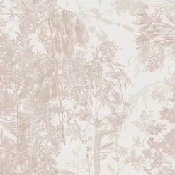 Serviette pur coton 220 g/m² motif jacquard beige Mille esprit jardins chanvre