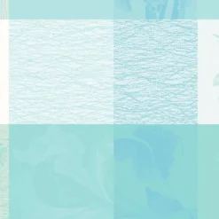 Serviette pur coton 220 g/m² motif jacquard bleu beige Mille iris d'eau aqua