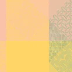 Serviette pur coton 205 g/m² motif jacquard rose jaune Mille empreintes pastel