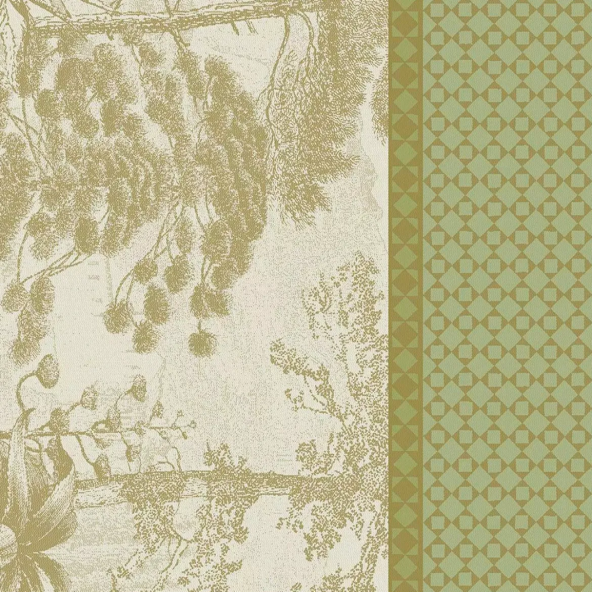 Serviette pur coton 220 g/m² motif jacquard vert Le sud vert