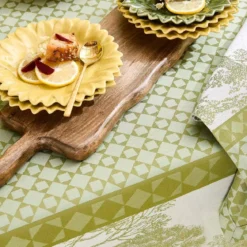 Serviette pur coton 220 g/m² motif jacquard vert Le sud vert