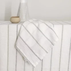 Serviette pur coton lavé motif jacquard vert blanc Rimini verde
