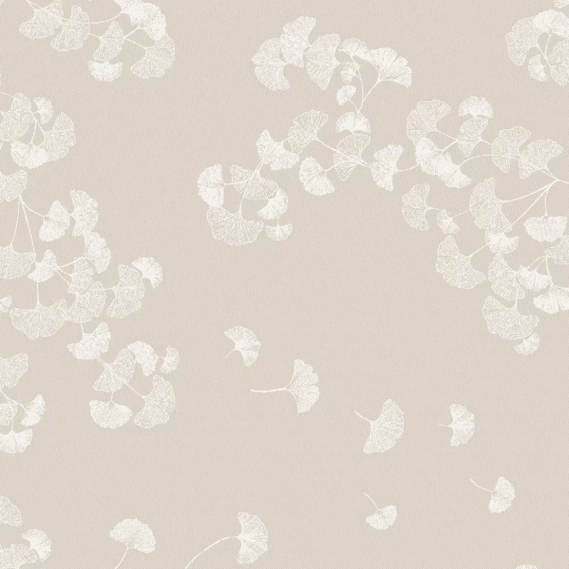 Serviette pur coton motif jacquard beige Mille ginkos naturel