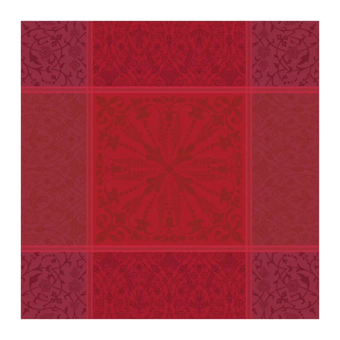 Serviette pur coton motif jacquard bordeaux Cassandre grenat