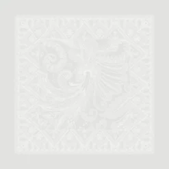 Serviette pur coton motif jacquard gris Grace perle