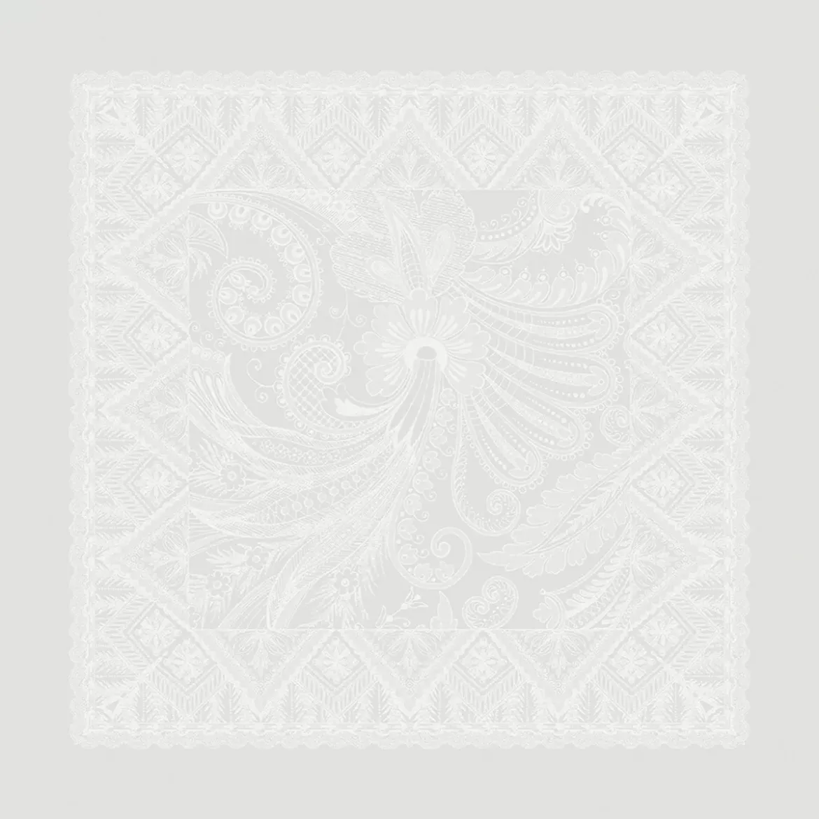 Serviette pur coton motif jacquard gris Grace perle