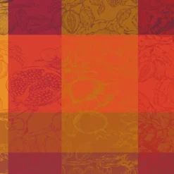 Serviette pur coton motif jacquard orange rouge Mille senteurs epices