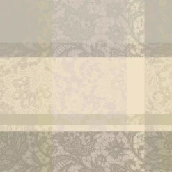 Serviette pur coton motif jacquard beige Mille dentelles naturel