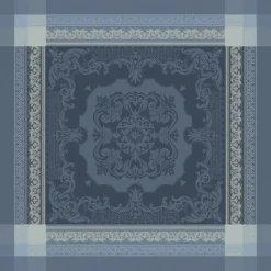 Serviette pur coton motif jacquard gris Fontainebleau gris