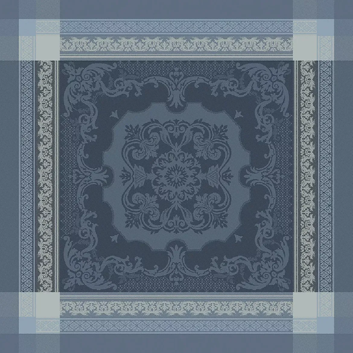 Serviette pur coton motif jacquard gris Fontainebleau gris