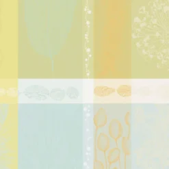 Serviette pur coton motif jacquard jaune vert Mille lieues aube