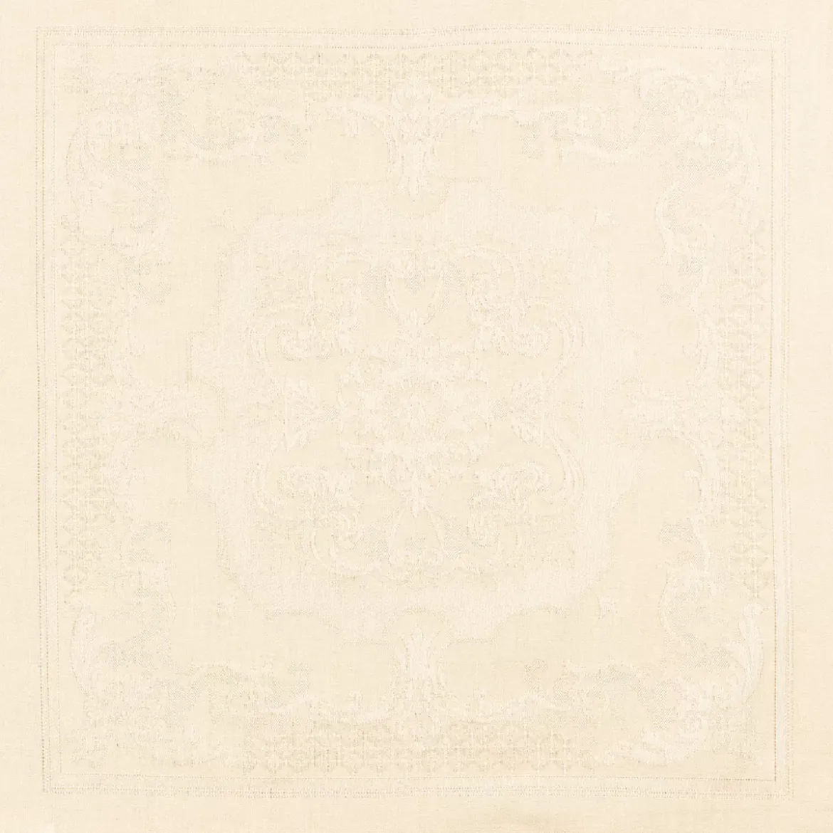 Serviette pur coton motif jacquard ivoire Beauregard ivoire