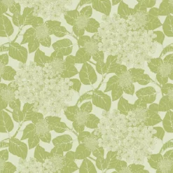 Serviette pur coton motif jacquard vert Mille hortensias vert