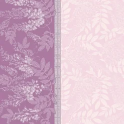 Serviette pur coton motif jacquard violet Glycines parme