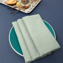 Serviette pur coton motif jacquard vert Bastide celadon