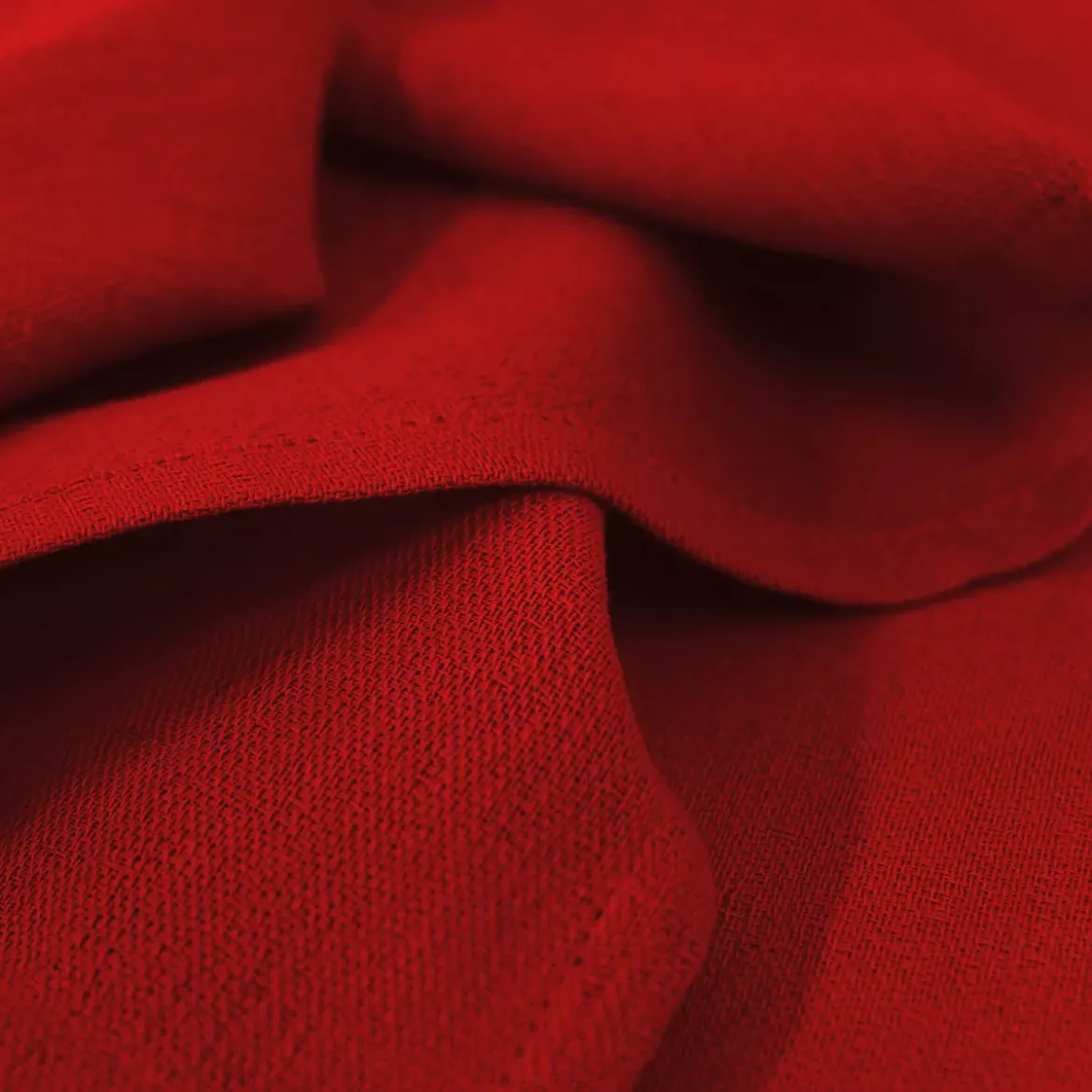 Serviette pur coton motif jacquard rouge Bastide scarlet