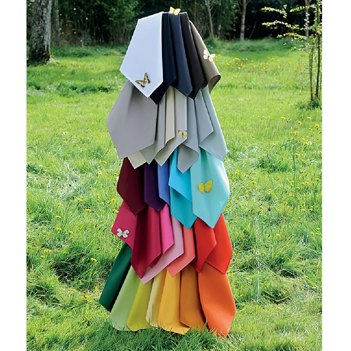 Serviette pur coton uni gris Confettis perle