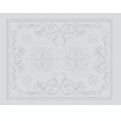 Set pur coton antitache motif jacquard blanc Eloise diamant