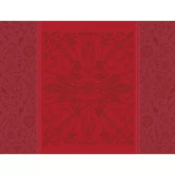 Set pur coton antitache motif jacquard bordeaux Cassandre grenat