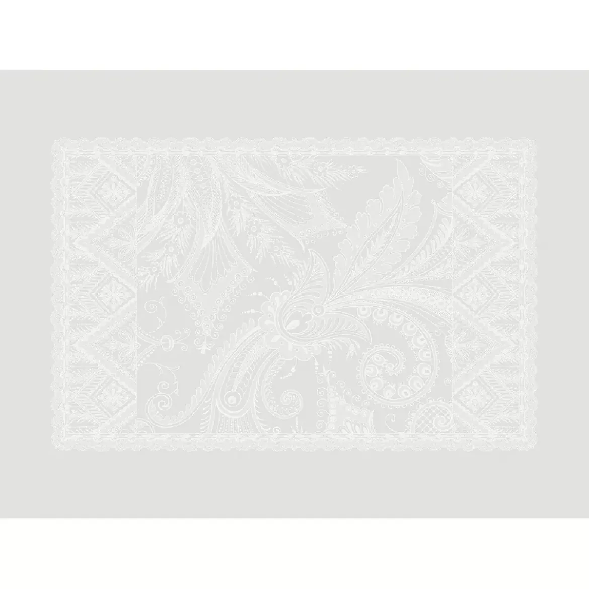 Set pur coton antitache motif jacquard gris Grace perle