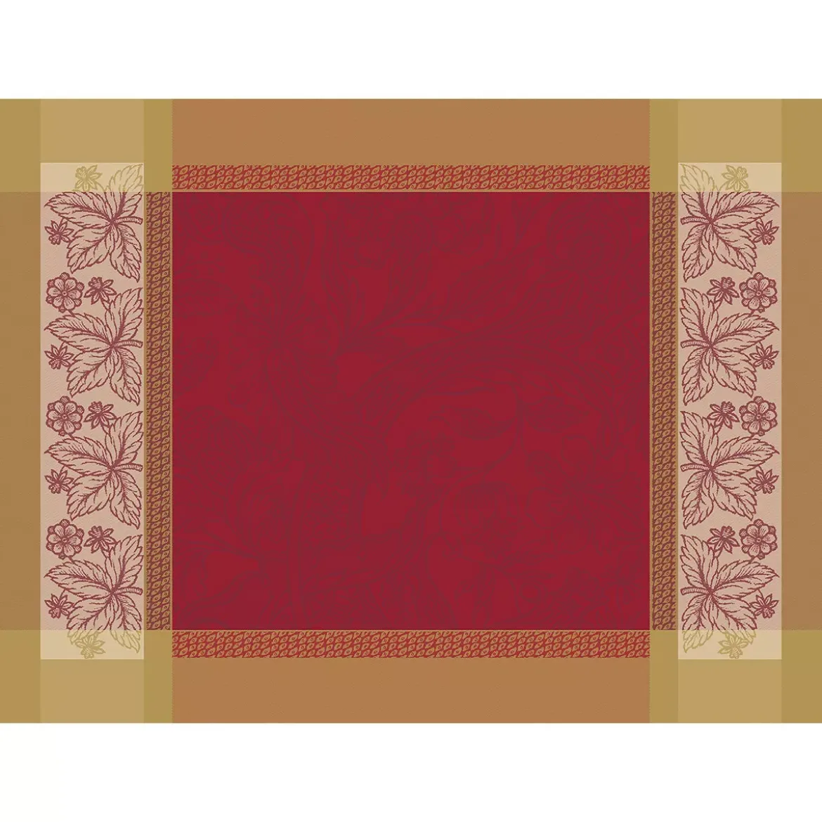 Set pur coton antitache motif jacquard rouge Alexandria rubis
