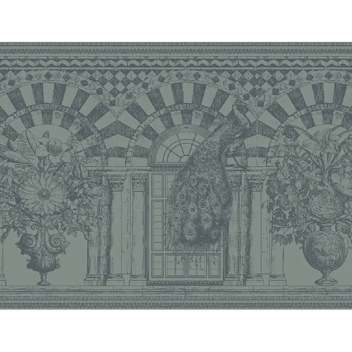 Set pur coton antitache motif jacquard gris Arcades cendre