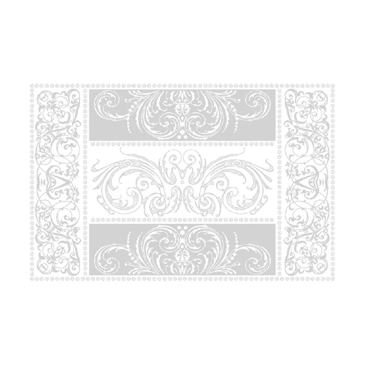 Set pur coton bio antitache motif jacquard blanc Alexandrine neige