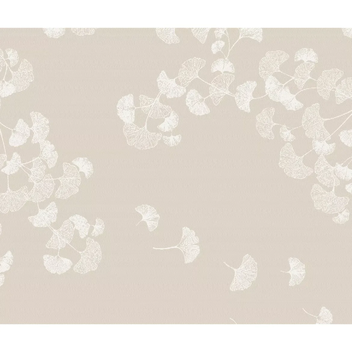 Set pur coton enduit motif jacquard beige Mille ginkos naturel