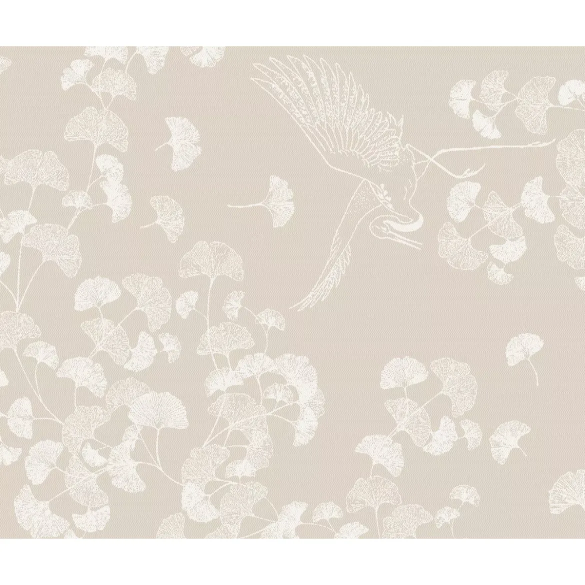 Set pur coton enduit motif jacquard beige Mille ginkos naturel