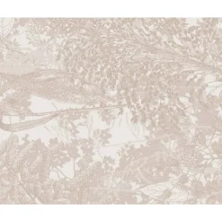 Set pur coton enduit motif jacquard beige Mille esprit jardins chanvre