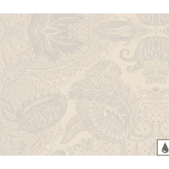 Set pur coton enduit motif jacquard beige Mille isaphire parchemin