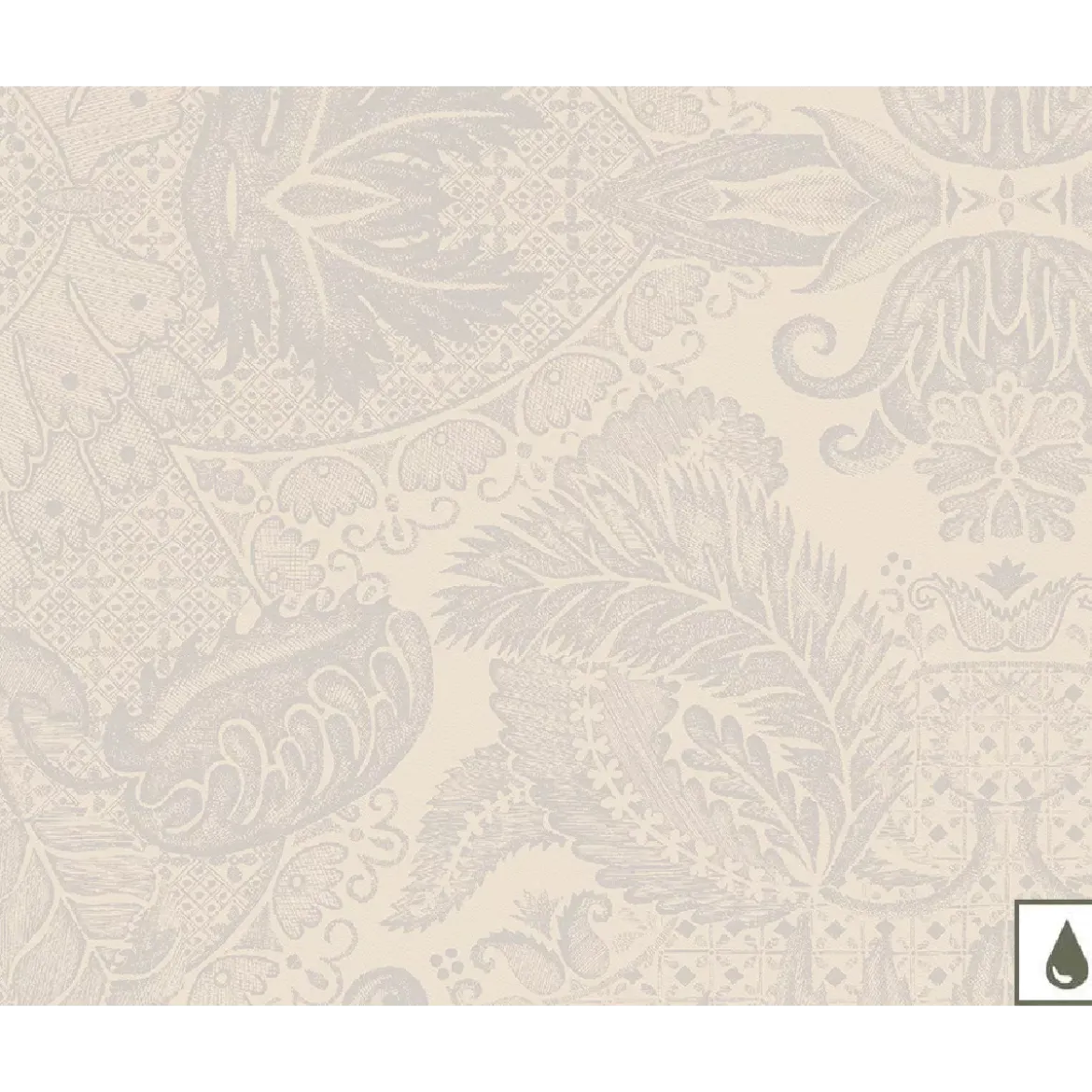 Set pur coton enduit motif jacquard beige Mille isaphire parchemin