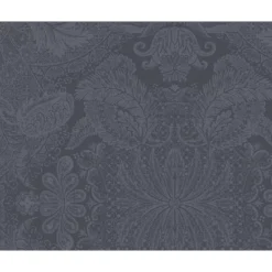 Set pur coton enduit motif jacquard gris Mille isaphire zinc
