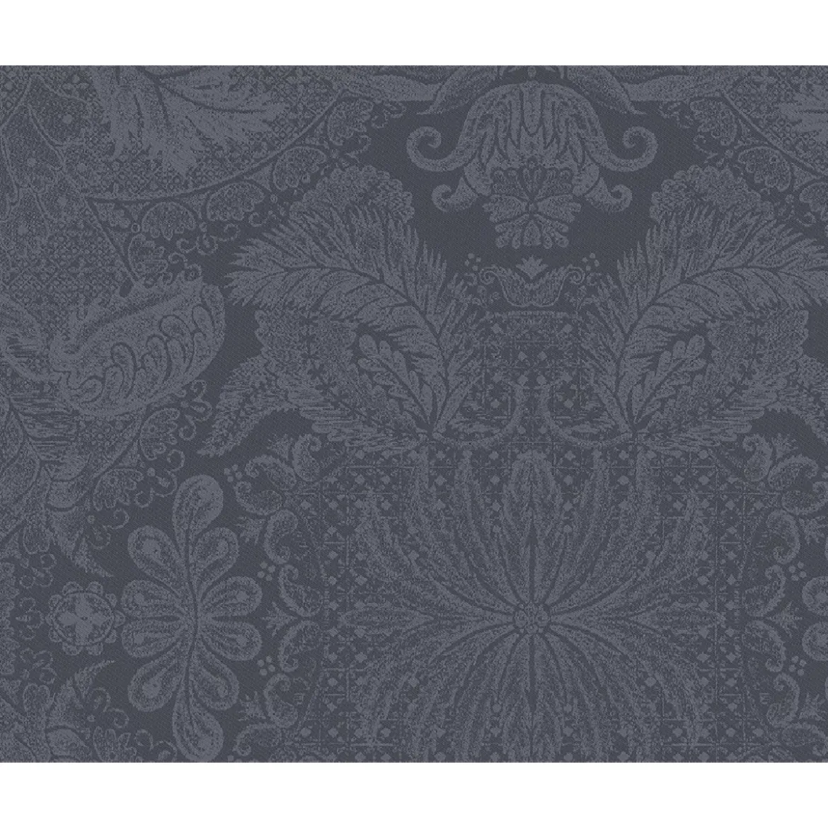Set pur coton enduit motif jacquard gris Mille isaphire zinc