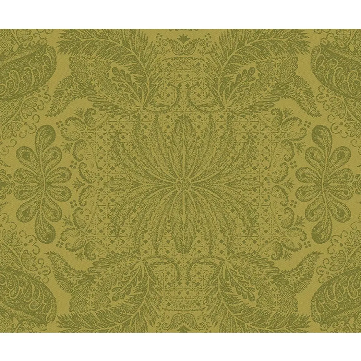 Set pur coton enduit motif jacquard or Mille isaphire vermeil