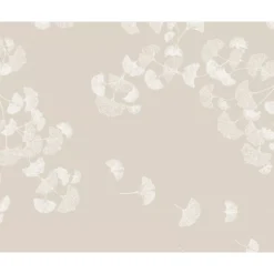Set pur coton motif jacquard beige Mille ginkos naturel